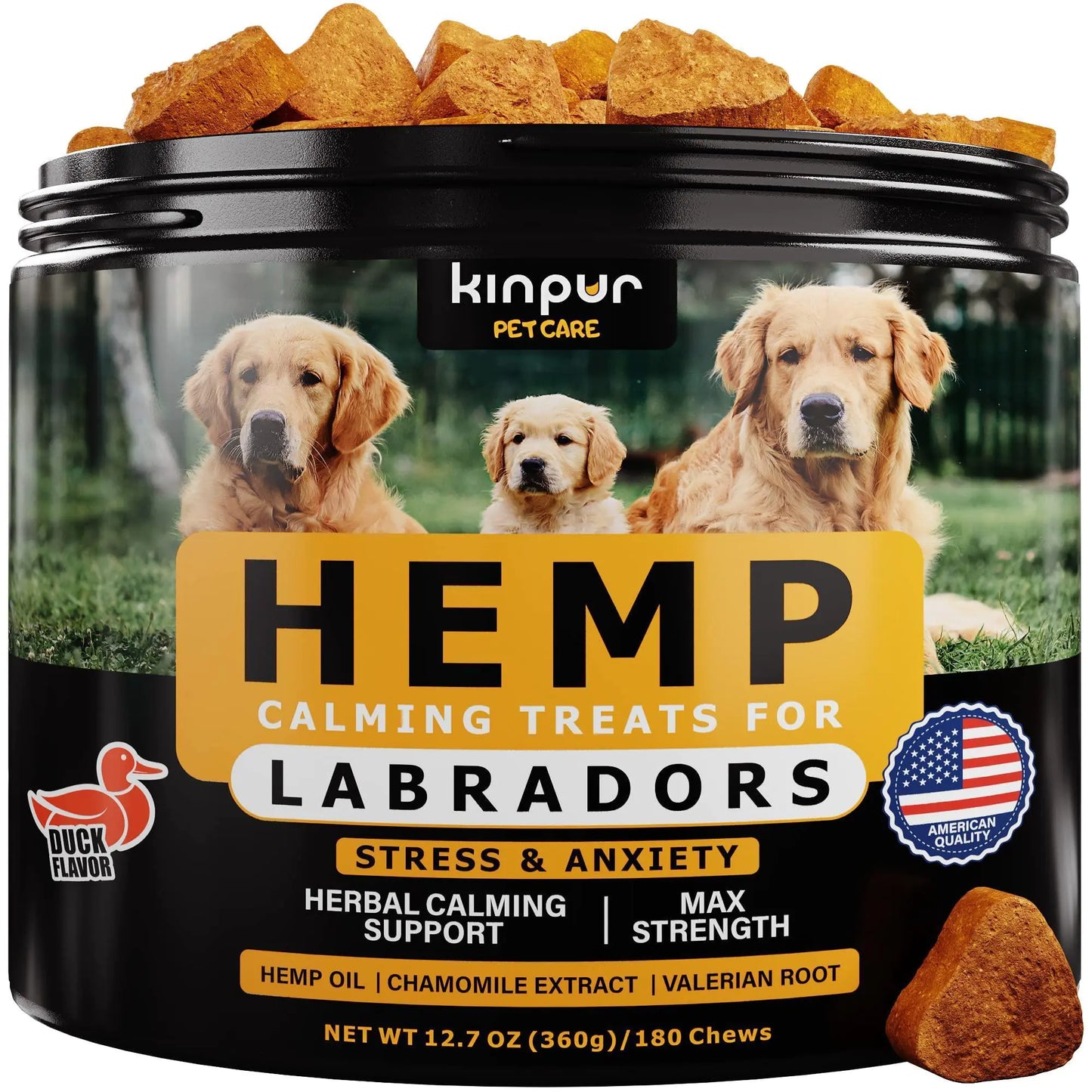 Calming Chews for Labrador Dogs with Valerian Root and Hemp Oil Aid during Car