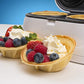 Double Waffle Bowl Maker by StarBlue - White - Make bowl shapes Belgian waffles in minutes | Best for serving ice cream and fruit | Gift ideas 110V 50/60Hz 1200W