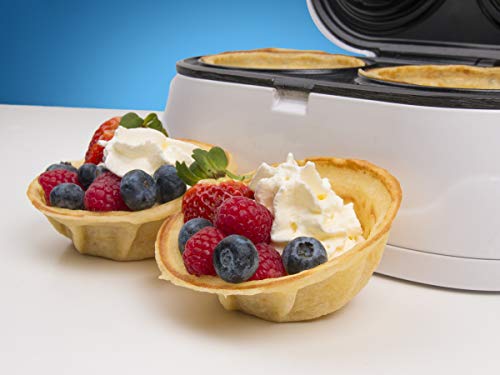 Double Waffle Bowl Maker by StarBlue - White - Make bowl shapes Belgian waffles in minutes | Best for serving ice cream and fruit | Gift ideas 110V 50/60Hz 1200W