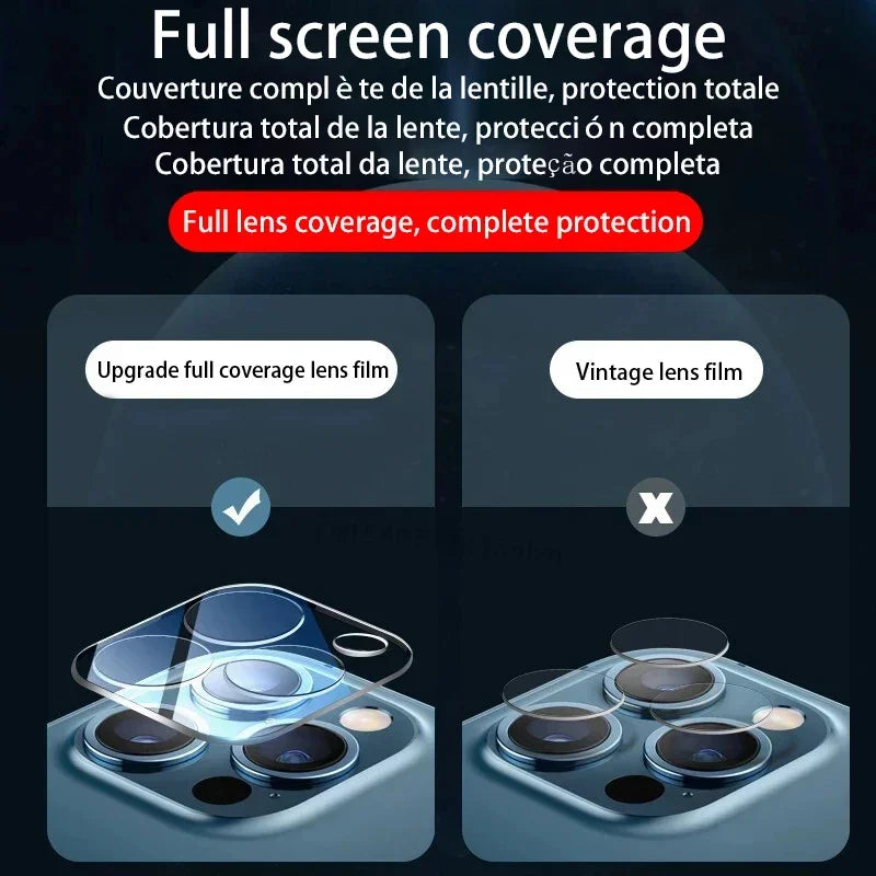 4PCS Full Cover Camera Lens Protector Glass For iPhone 11 12 13 14 15 16 Pro Max Tempered Glass For iPhone 14 15 16 Plus Film