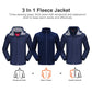 CAMEL CROWN Men’s Ski Jacket 3 in 1 Waterproof Winter Jacket Snow Jacket Windproof Hooded with Inner Warm Fleece Coat Dark Blue