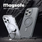 Luxury Magnetic Stand Phone Case For iphone 15 14 13 12 11 16 Pro Max 16Plus 360° Rotation Ring Holder Transparent Matte Cover