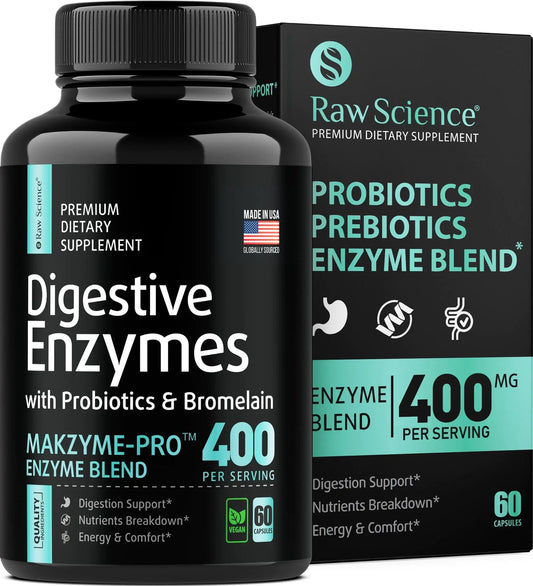 Digestive Enzymes With Probiotics for Women & Men 60 Pills Digestive Health