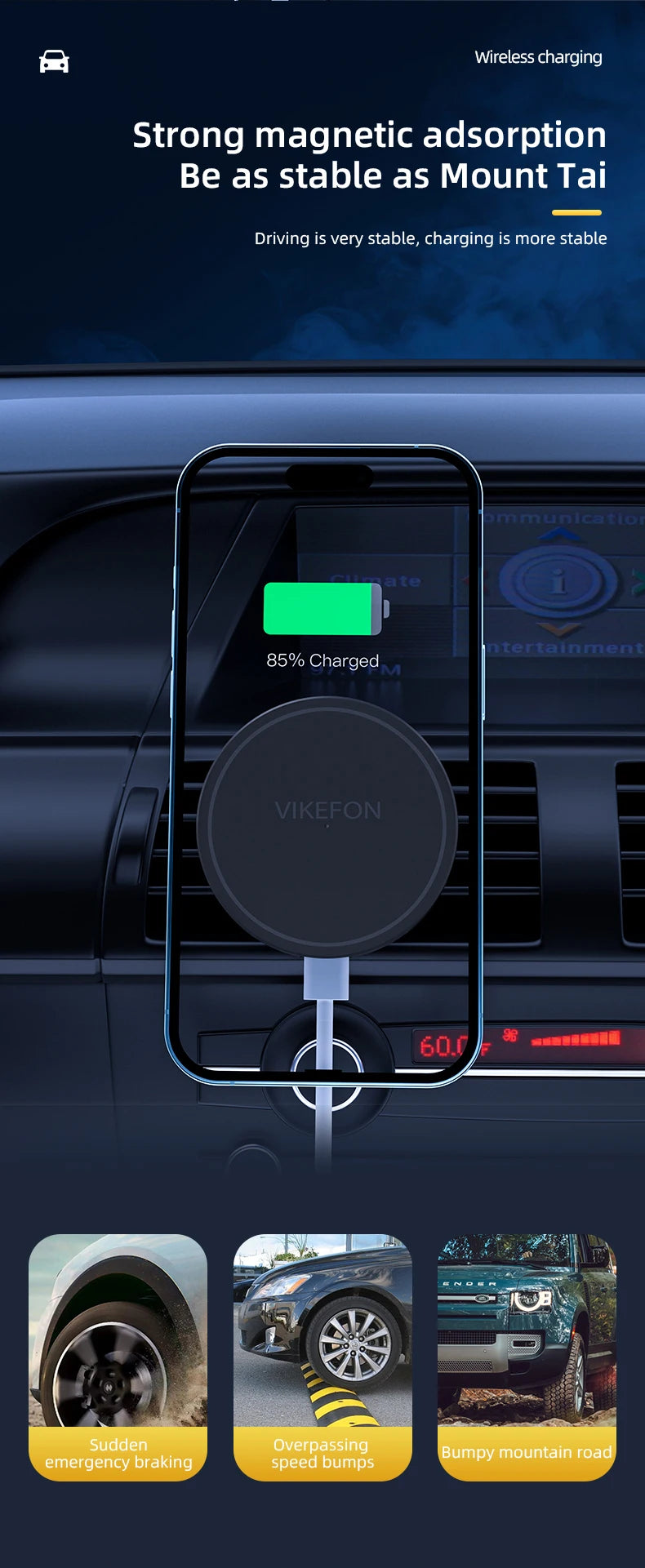 30W Magnetic Car Wireless Charger + Ring For iPhone 12 13 14 15 pro max mini Air Vent Car Phone Holder Stand Fast Car Charging