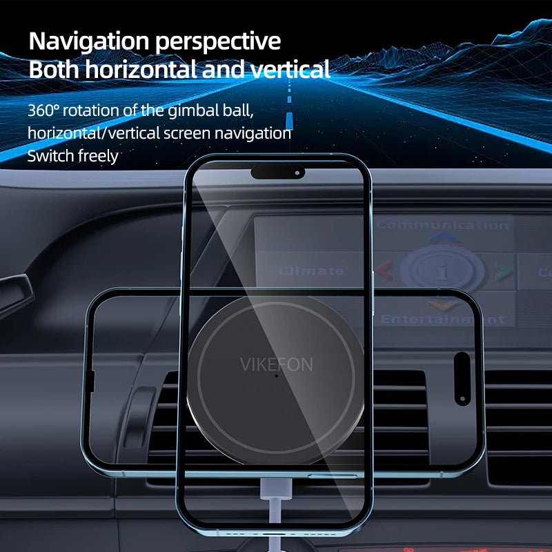 30W Magnetic Car Wireless Charger + Ring For iPhone 12 13 14 15 pro max mini Air Vent Car Phone Holder Stand Fast Car Charging