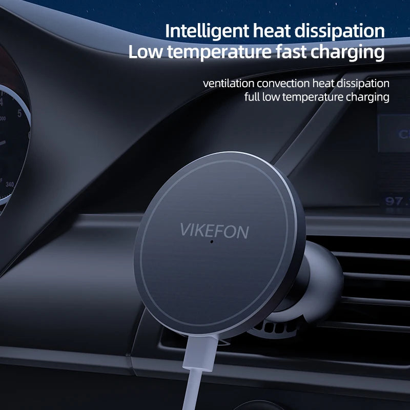 30W Magnetic Car Wireless Charger + Ring For iPhone 12 13 14 15 pro max mini Air Vent Car Phone Holder Stand Fast Car Charging