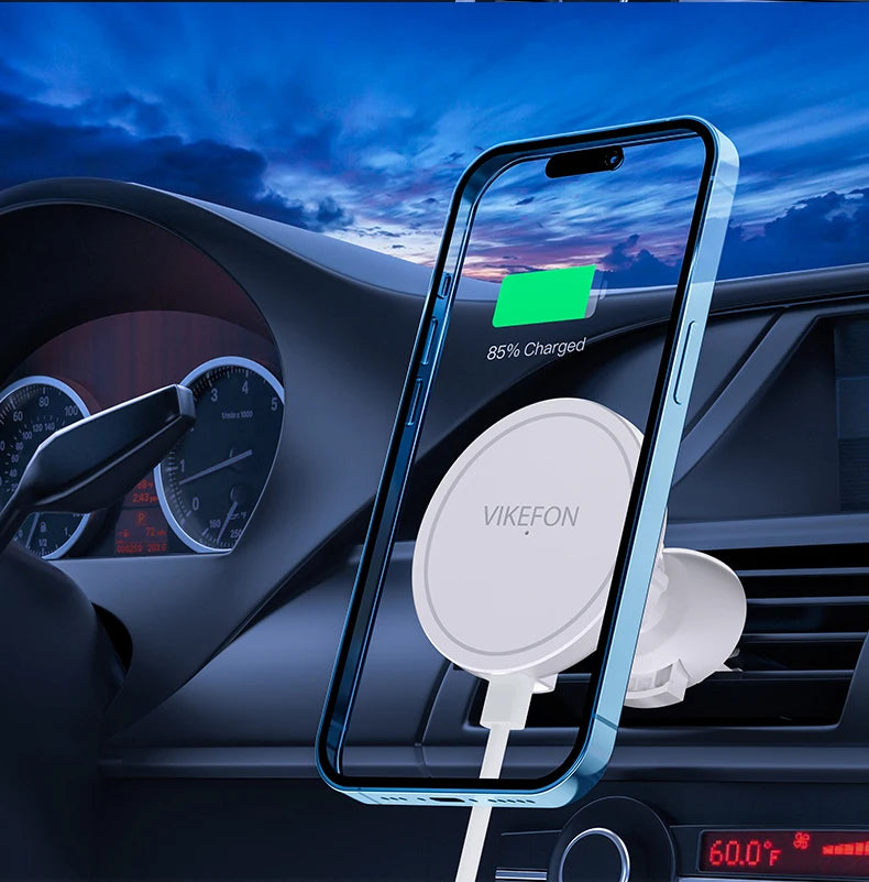 30W Magnetic Car Wireless Charger + Ring For iPhone 12 13 14 15 pro max mini Air Vent Car Phone Holder Stand Fast Car Charging