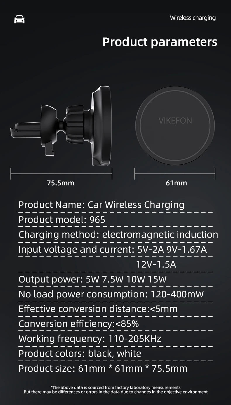 30W Magnetic Car Wireless Charger + Ring For iPhone 12 13 14 15 pro max mini Air Vent Car Phone Holder Stand Fast Car Charging