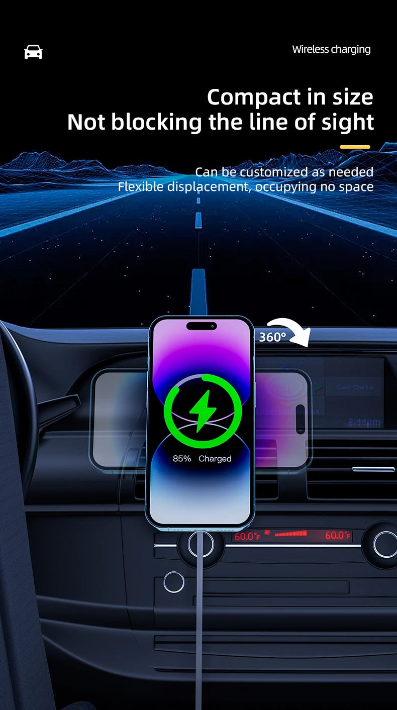 30W Magnetic Car Wireless Charger + Ring For iPhone 12 13 14 15 pro max mini Air Vent Car Phone Holder Stand Fast Car Charging