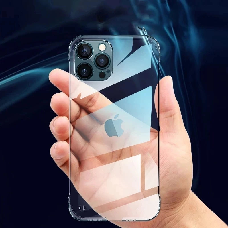 Clear Frameless Hard PC Case for iPhone 16 15 13 12 11 14 Pro MAX MINI XR  SE 7 8 PLUS Slim Shockproof Transparent Cover