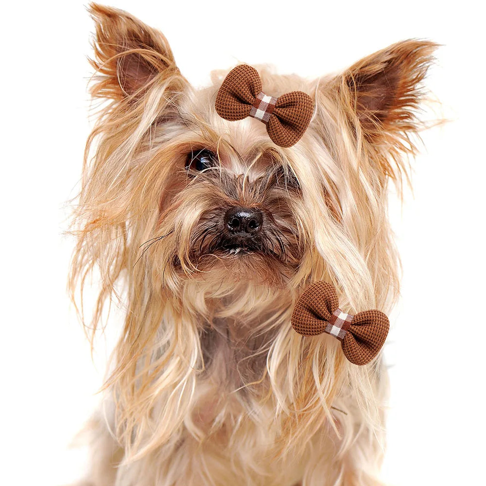 10PCS Spring Dog Bows For Puppy Cat Flower Bowknot Rubber Bands for Dogs Fashion Dog Hair Accessories Dog Grooming Accesories